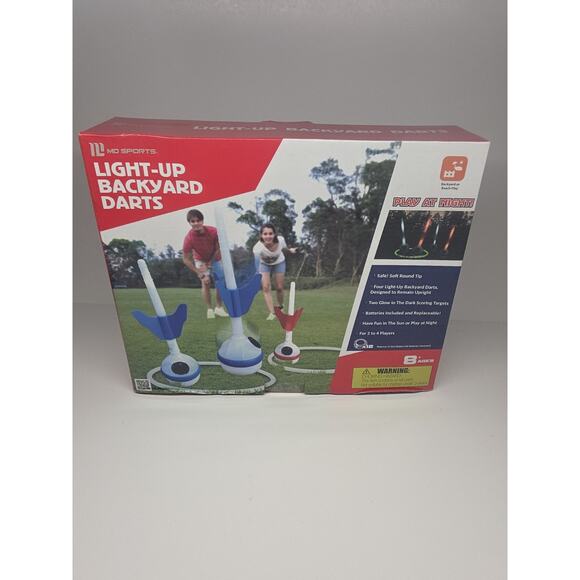 MD Sports Light Up Backyard Lawn Darts Game - Targets and Darts Light Up ages 8+ - Picture 1 of 2